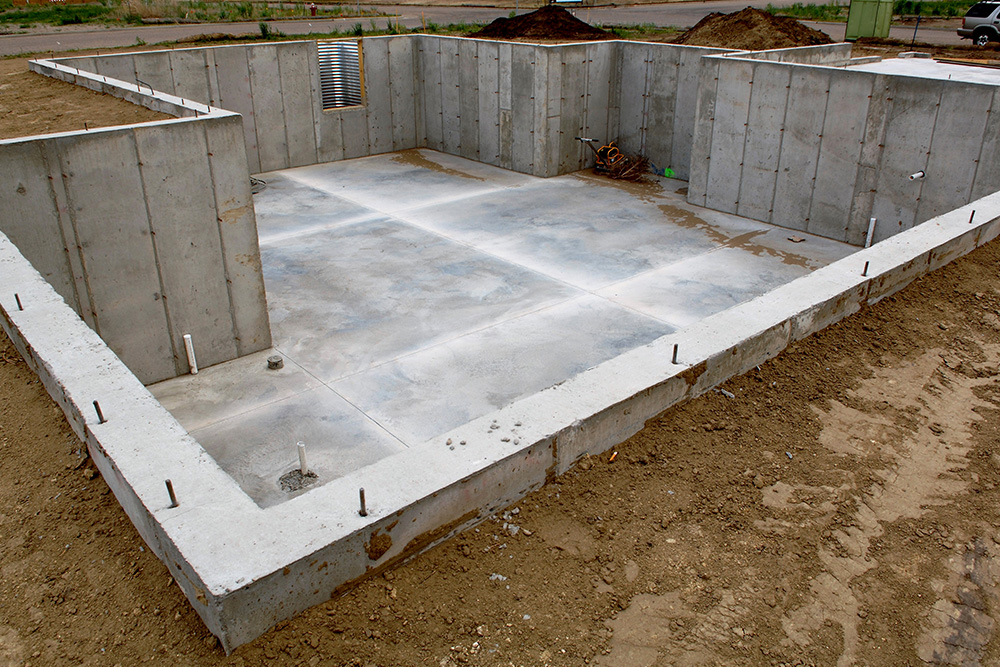 realizzazione di fondazione in calcestruzzo per nuovo edificio